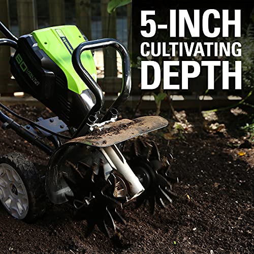 Greenworks Pro 80V 10 inch Cordless Tiller Cultivator, Tool Only, TL80L00