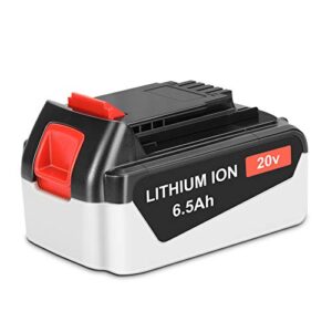 kunlun 6.5ah 20-volt lb2x4020 replacement battery compatible for black and decker 20v lithium battery max lbxr20 lb20 lbx20 lbxr2020-ope lbxr20b-2 lbx4020 lst220