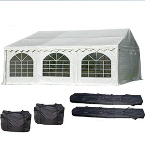 20’x20′ pvc party tent (fr) – wedding canopy shelter white – fire retardant