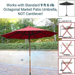 Formosa Covers 9ft Umbrella Replacement Canopy 6 Ribs in Red (Canopy Only)