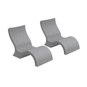 ledge lounger signature in-pool low back chair for 0-9 inch water depths (set of 2) (granite gray)