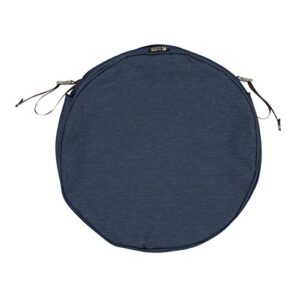 classic accessories montlake fadesafe water-resistant 18 x 2 inch round outdoor chair seat cushion slip cover, patio furniture cushion cover, heather indigo blue, patio furniture cushion covers