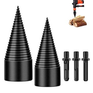 removable firewood log splitter drill bit, wood splitter drill bits,heavy duty drill screw cone driver for hand drill stick-hex+square+round (32mm+42mm)