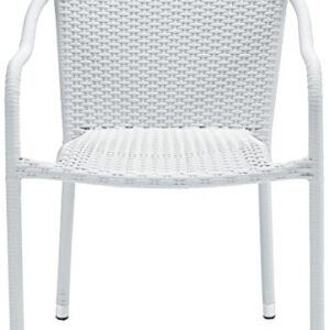 Crosley Furniture CO7109-WH Palm Harbor Outdoor Wicker Stackable Chairs, Set of 4, White