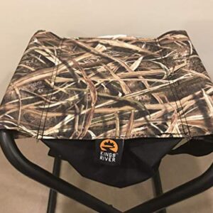 Mossy Oak Field Hunting Stool. Foldable with Under Seat Storage Compartment with Carry Strap for Quick Transport. Supports up to 225 lbs. 16 inches Tall by 14 inches Wide.