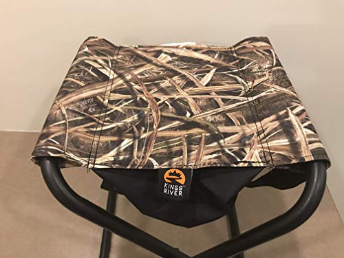 Mossy Oak Field Hunting Stool. Foldable with Under Seat Storage Compartment with Carry Strap for Quick Transport. Supports up to 225 lbs. 16 inches Tall by 14 inches Wide.