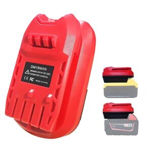 laimiao battery adapter for craftsman 20v cordless tools,dm18man adaptor for dewalt 20v and for milwaukee 18v li-on battery convert to for craftsman new 20v power tool,battery replacement,red