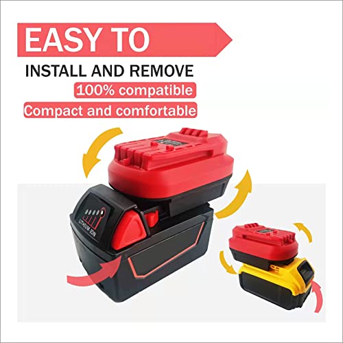 Laimiao Battery Adapter for Craftsman 20V Cordless Tools,DM18MAN Adaptor for DeWalt 20V and for Milwaukee 18V Li-on Battery Convert to for Craftsman New 20V Power Tool,Battery Replacement,Red