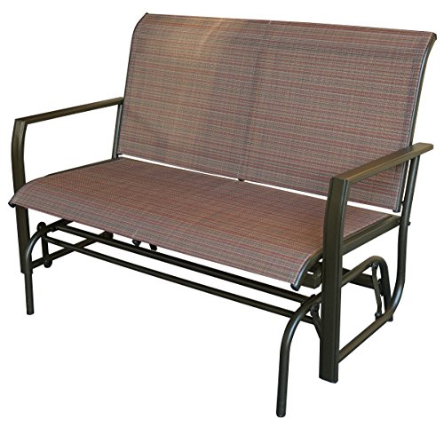 Kozyard Cozy Two Rocking Love Seats Glider Swing Bench/Rocker for Patio, Yard with Textilence Seats and Sturdy Frame (Tan)