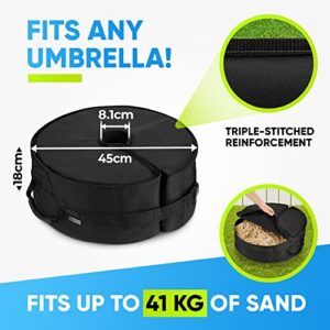 Rhino Round Umbrella Base Weight with Side Slot Opening, 18" ~ Easy Set up (Black)