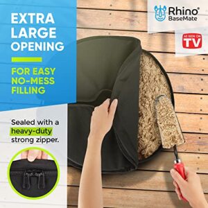 Rhino Round Umbrella Base Weight with Side Slot Opening, 18" ~ Easy Set up (Black)