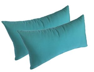 set of 2-22x12x4 sunbrella indoor/outdoor fabrics lumbar pillows in aruba by comfort classics inc.