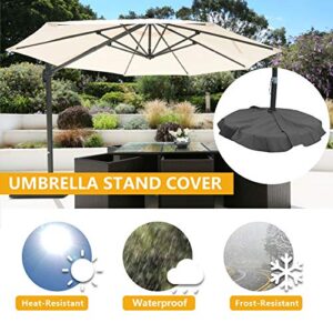 Patio Umbrella Base Cover Heavy Duty Round Base Stand Cover Parasol Base Cover Waterproof Sunscreen Anti-UV - Fits Bases up to 24"