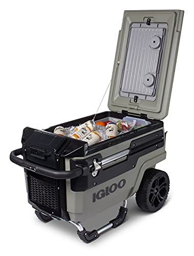 Igloo 70 Qt Premium Trailmate Wheeled Rolling Cooler, Olive Green