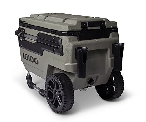 Igloo 70 Qt Premium Trailmate Wheeled Rolling Cooler, Olive Green