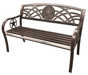 leigh country tx 93545 texas state seal metal bench