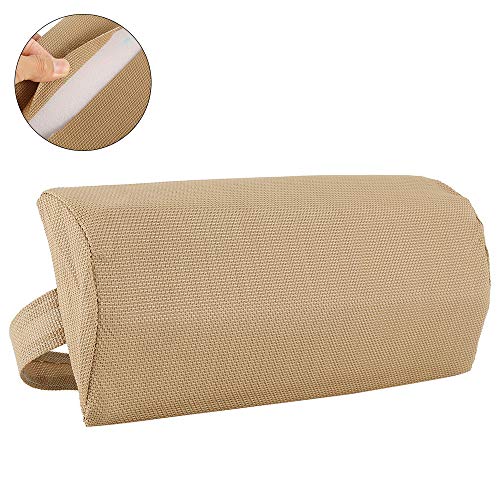 Universal Replacement Pillow headrest with Elastic Band, Removable Padded headrest Pillow for Chairs, Lounge Chair (Beige, 1 pcs)