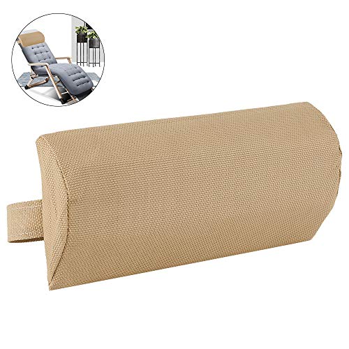 Universal Replacement Pillow headrest with Elastic Band, Removable Padded headrest Pillow for Chairs, Lounge Chair (Beige, 1 pcs)