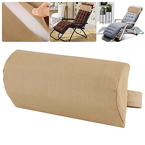 Universal Replacement Pillow headrest with Elastic Band, Removable Padded headrest Pillow for Chairs, Lounge Chair (Beige, 1 pcs)