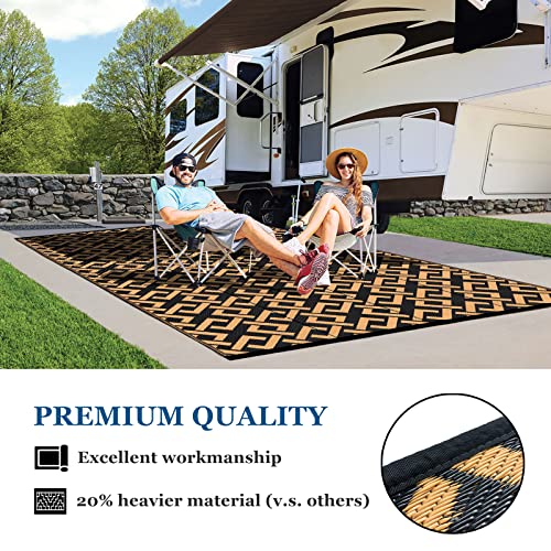 sapsisel Patio Rug Plastic Straw Rug 5' x 7', Outdoor RV Rug Reversible Mat Waterproof for Camping, Backyard, Deck, Picnic, Pool