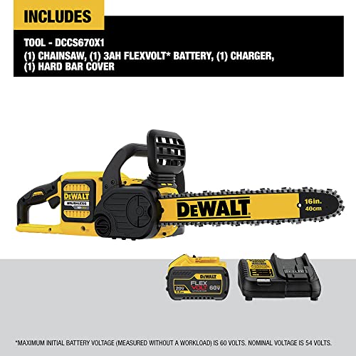 DEWALT FLEXVOLT 60V MAX* Brushless Chainsaw Kit (2.0 Ah) (DCCS670T1)