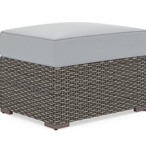 Homestyles Boca Raton Outdoor Ottoman, 1 Seat, Grey