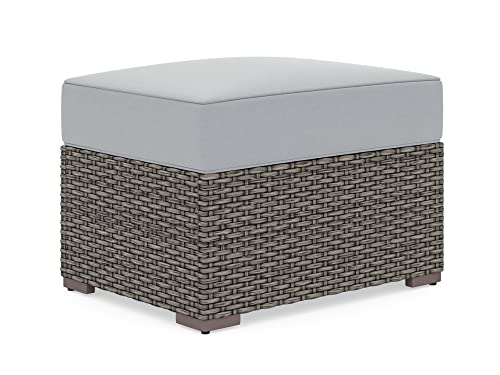 Homestyles Boca Raton Outdoor Ottoman, 1 Seat, Grey