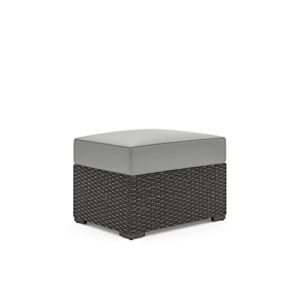 Homestyles Boca Raton Outdoor Ottoman, 1 Seat, Grey