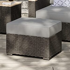 Homestyles Boca Raton Outdoor Ottoman, 1 Seat, Grey