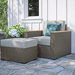 Homestyles Boca Raton Outdoor Ottoman, 1 Seat, Grey