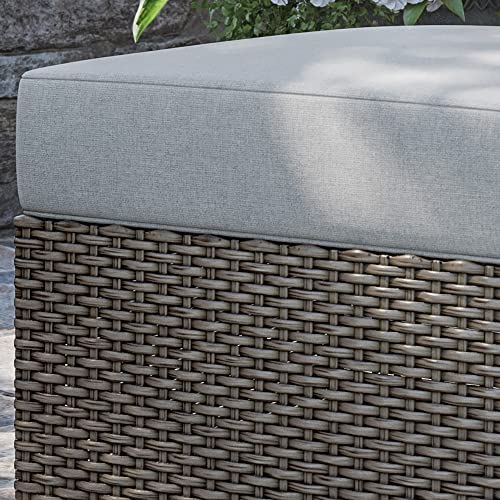 Homestyles Boca Raton Outdoor Ottoman, 1 Seat, Grey