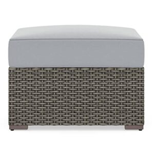 Homestyles Boca Raton Outdoor Ottoman, 1 Seat, Grey