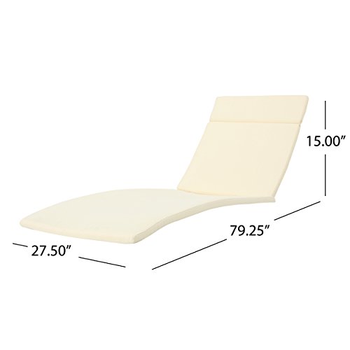 Christopher Knight Home Salem Outdoor Water Resistant Chaise Lounge Cushion, Beige