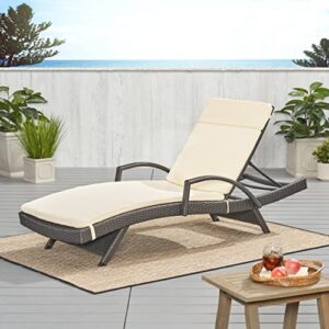 Christopher Knight Home Salem Outdoor Water Resistant Chaise Lounge Cushion, Beige