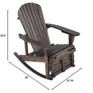 WUnlimited SW2007DB-R Adirondack Rocking Chair, Dark Brown 27.75 x 35 x 35.5