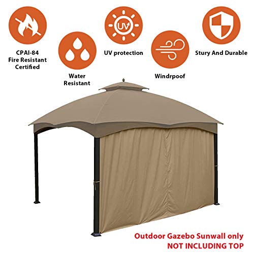 CoastShade Gazebo Replacement Curtain for 8x8 or 10x10 or 10x12 Outdoor Gazebo,6.7FT Height,Only 1 Panel Sidewall,Autumn Gazebo Sidewall,Khaki