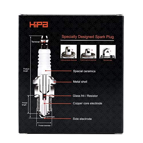 Hipa RC 12YC Spark Plug Replace for Champion RC12YC NGK BK5ES Briggs & Stratton 491055 491055S 491055T Kohler 12 132 02 (4 Pack)