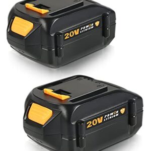 Lenoya 6.0Ah 2Packs Replacement for Worx Battery 20V WA3520 WA3525 WA3540 PowerShare for WA3884 WG322 WG381 WG320 WG540s WG154 WG163 WG160