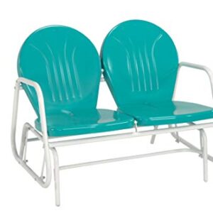 Woodlawn&Home, 200030, Retro Outdoor Glider Bench, Turquoise
