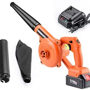 HYMOVO Blower Cordless, 2-in-1 Electric Small Leaf Vacuum/Blower with Battery and Charge, 21V 4.0 Leaf Blowers for Lawn Care/Sweeping