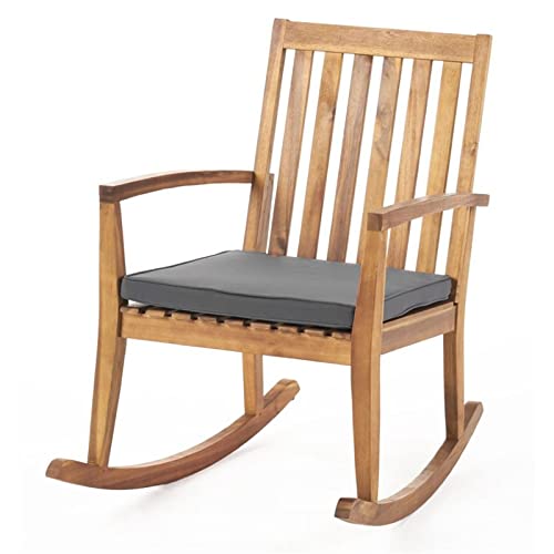 Noble House Montrose Outdoor Acacia Wood Rocking Chair in Teak (Set of 2)