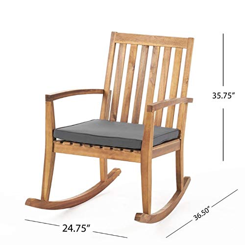 Noble House Montrose Outdoor Acacia Wood Rocking Chair in Teak (Set of 2)