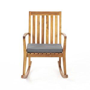 Noble House Montrose Outdoor Acacia Wood Rocking Chair in Teak (Set of 2)