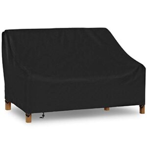 icover patio sofa cover, waterproof 2-seater deep lounge loveseat cover, lightweight easy on/off, buckles drawstring design,60″x34″x30″ (lxdxh)