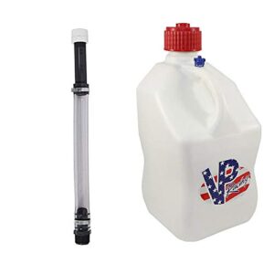 vp racing fuels 5 gal. square motorsport patriotic racing utility container w/ 14 inch deluxe filler hose close-trimmed cap and neck for tighter seal