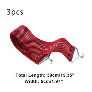 Curqia 3pcs Zero Gravity Chair Accessories Thicken Fabric Reclining Chair Reinforcement Belt Replacement, Red