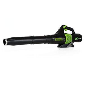 greenworks pro baretool 60-volt max lithium ion (li-ion) 540-cfm 140-mph heavy-duty brushless cordless electric leaf blower (tool only, battery and charger not included))
