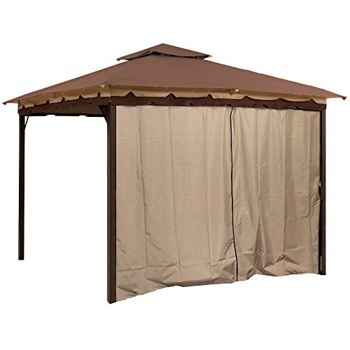 Add Privacy to Your 10 x 12 Gazebo with This 4 Pack of Easy to Install Privacy Panel Side Walls Including Snap-on Rings