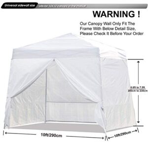 ABCCANOPY Slant Leg Side Wall 10x10ft basa/8x8ft top, White (4 Walls Only, NOT Including Frame and Top)