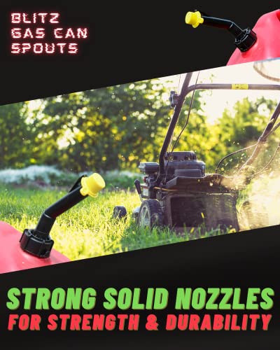Super Spouts Gas Can Spout Replacement for Blitz Old Style Nozzles with Caps and Vents. 3 Pack